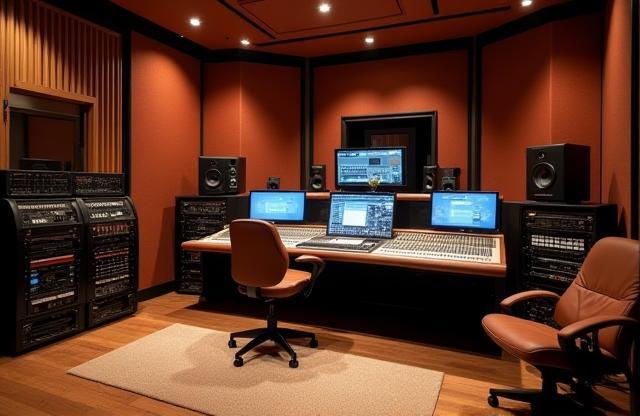 Interior view of Estúdio Onda Sonora control room