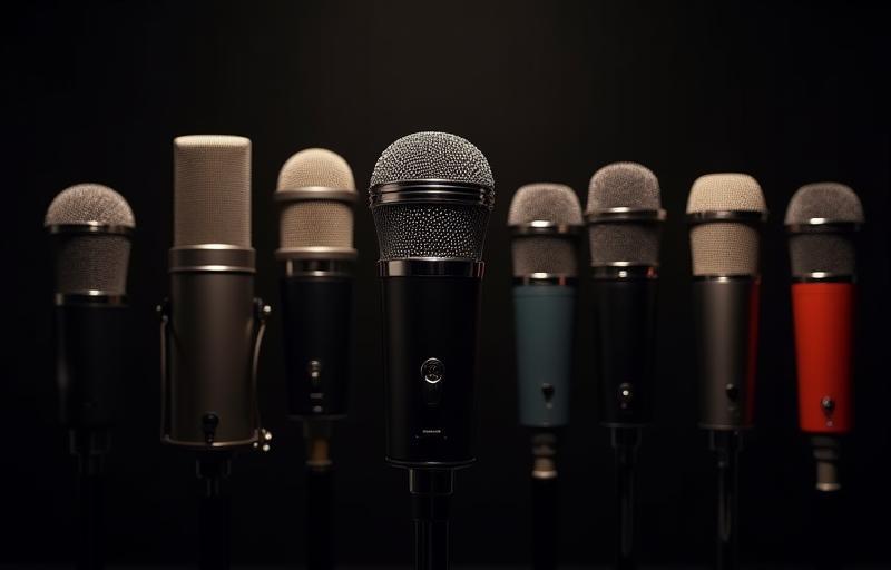 Collection of high-end studio microphones